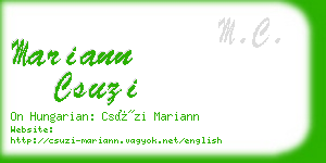 mariann csuzi business card